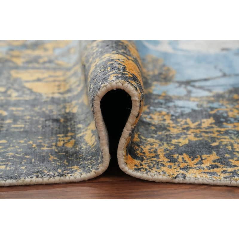 Hand Knotted Oriental Viscose Silk Carpet Modern Animal Pictorial Multi-Colored Abstract Area Rug - 7' 7'' X 5' 6''