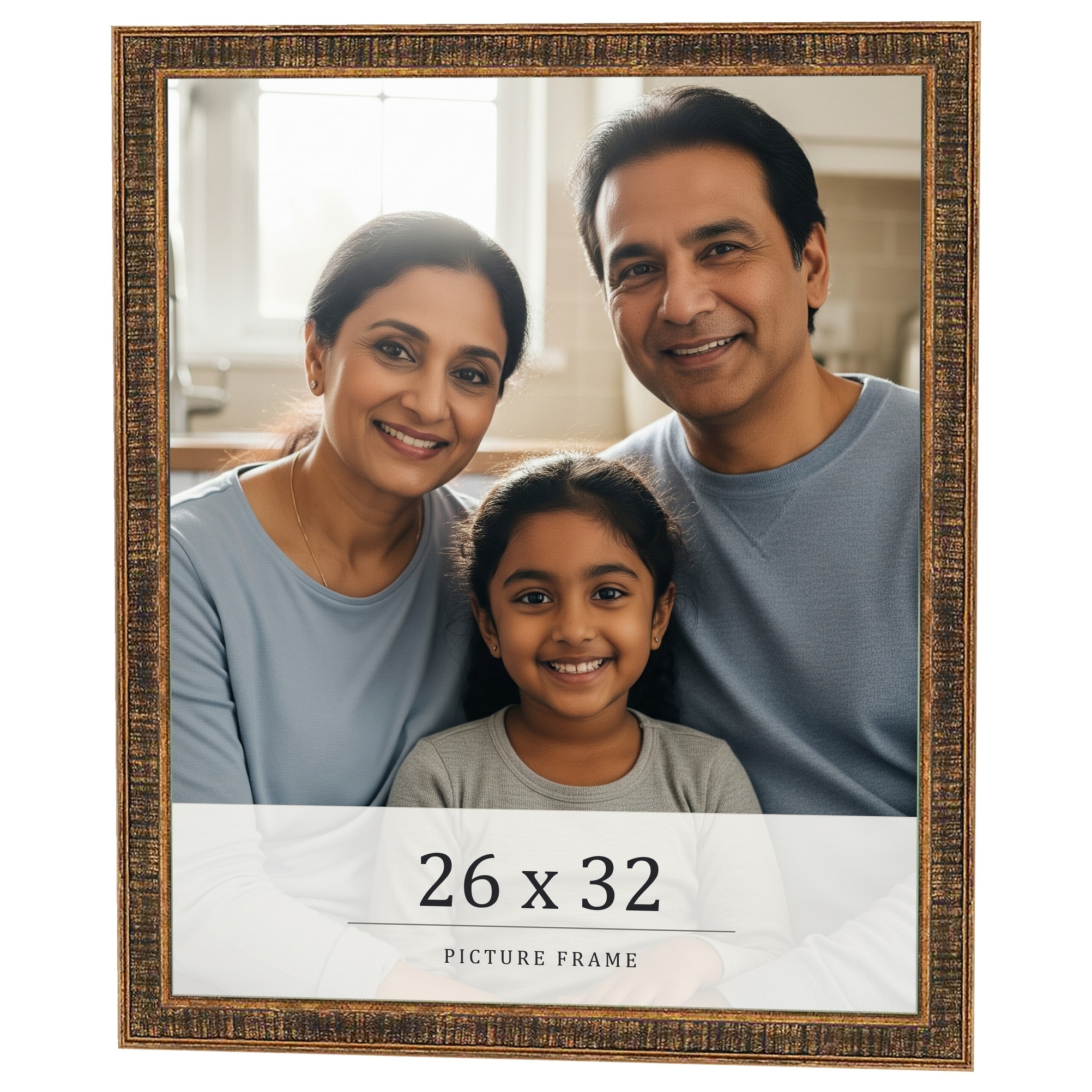 26x32 Frame Gold Kingsley Distressed Solid Wood Picture Frame Width