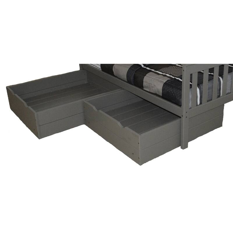 Pine 2 Piece Twin Drawers - Graphite