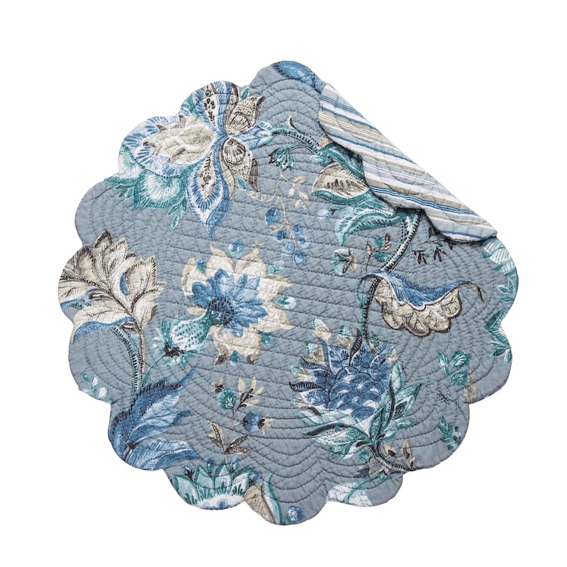 Morrison Round Quilted Placemats Set of 6, 17"