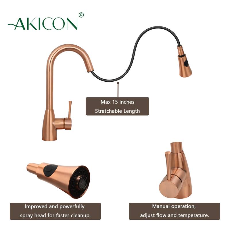 Kitchen Faucet with Single Level Handle and Pull Down Sprayer