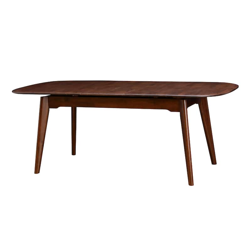 Furniture of America Abigail VII Mid-Century Modern Rich Walnut Extendable Self-Storing 79-inch Dining Table