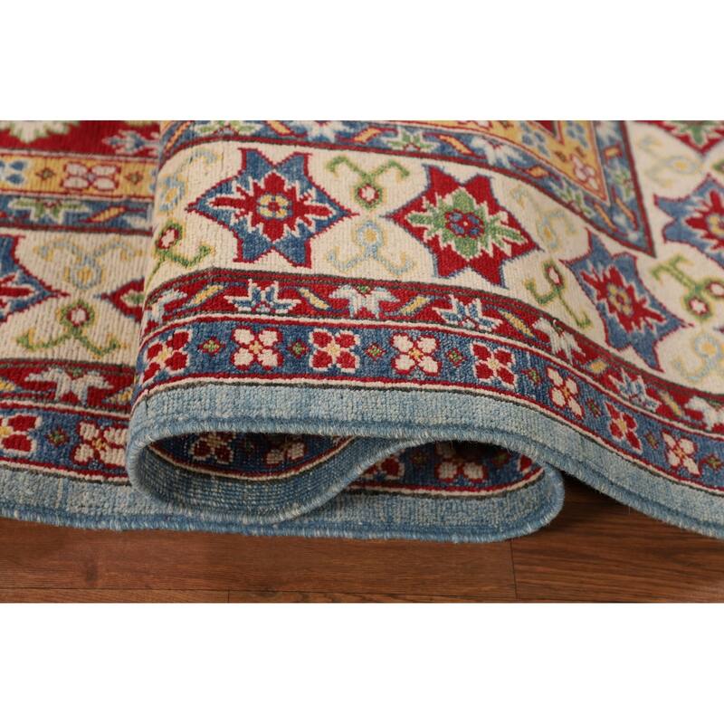 Blue Kazak Oriental Area Rug Hand-Knotted Living Room Wool Carpet - 6'9" x 10'2"