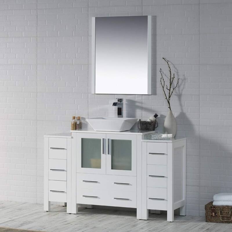 Blossom Sydney 54" Bathroom Vanity with Double Side Cabinets & Mirror