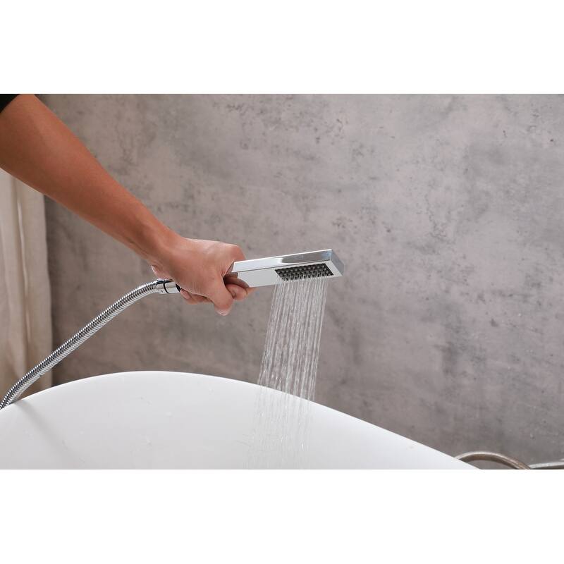 Indigo Home Floor Mounted Roman Tub Faucet with Handshower