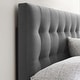 preview thumbnail 29 of 38, Carson Carrington Labbgard Queen-size Biscuit Tufted Velvet Headboard Gray