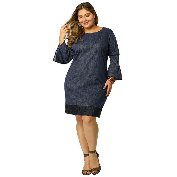 denim shift dress plus size