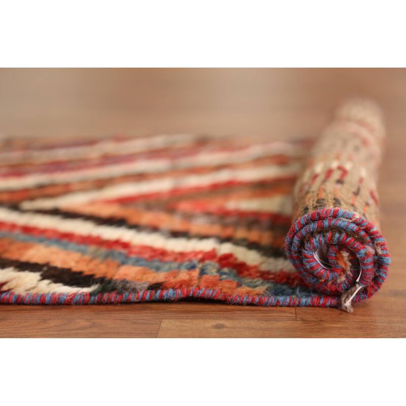 Chevron Style Moroccan Oriental Runner Rug Hand-Knotted Wool Carpet - 2'5" x 9'11"