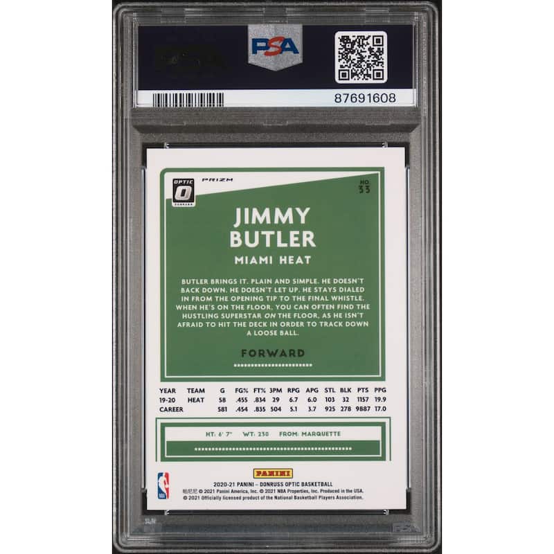 Jimmy Butler 2020 Panini Donruss Optic Target Box Set Card #33 Graded PSA 10 - 8'6" x 11'6"
