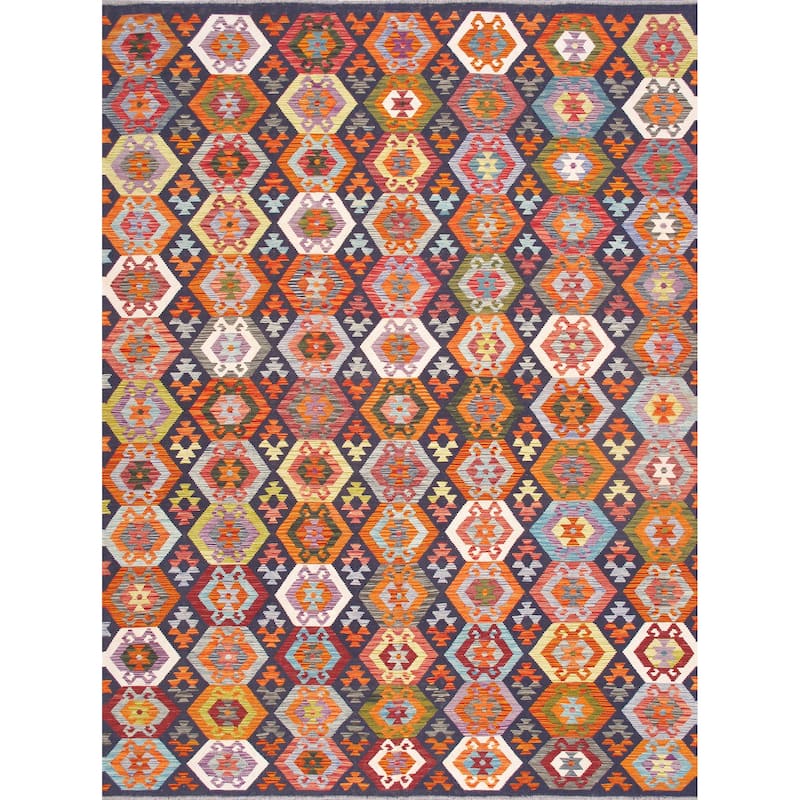 Pasargad Home Kilim Reversible Wool Multicolor Area Rug - 8' 6'' X 11' 3'' - 8' 6'' X 11' 3''