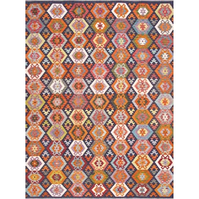 Pasargad Home Kilim Reversible Wool Multicolor Area Rug - 8' 6'' X 11' 3''