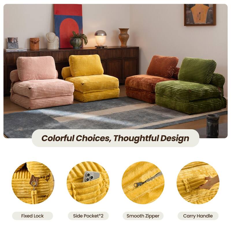 OVIOS Corduroy Foldable ​Compressed Sleeper Sofa