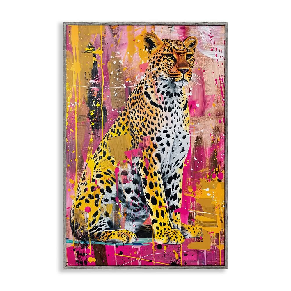 Stupell Urban Abstraction Cheetah Framed Giclee Art Design By LSR Design Studio