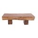 preview thumbnail 13 of 14, Brown Wood Handmade Live Edge T Stand Living Room Coffee Table with Block Legs