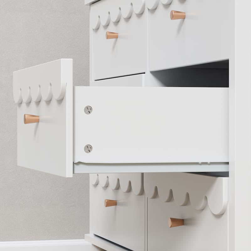 Lace Trim 6-Drawer Dresser with Nightstand Kids' Bedroom Dream Storage
