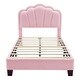 preview thumbnail 6 of 16, Twin Size Flower-Shaped Upholstered Bed with Adjustable Headboard and LED Lighting
