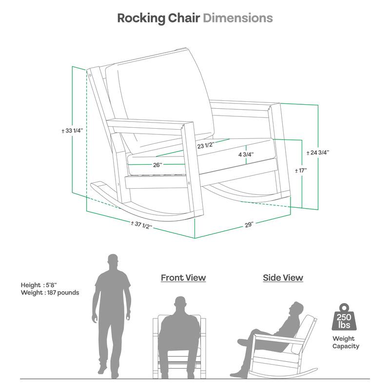 Cambridge Casual Leon Teak Outdoor Patio Rocking Chair Set of 2