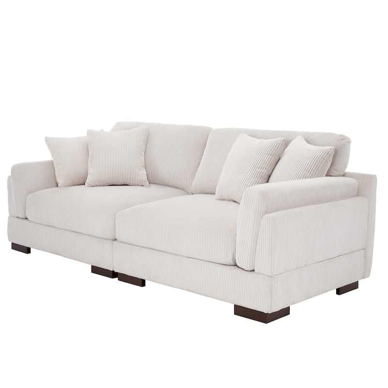 90" Loveseat Sofa Modern and Cozy Corduroy Couch