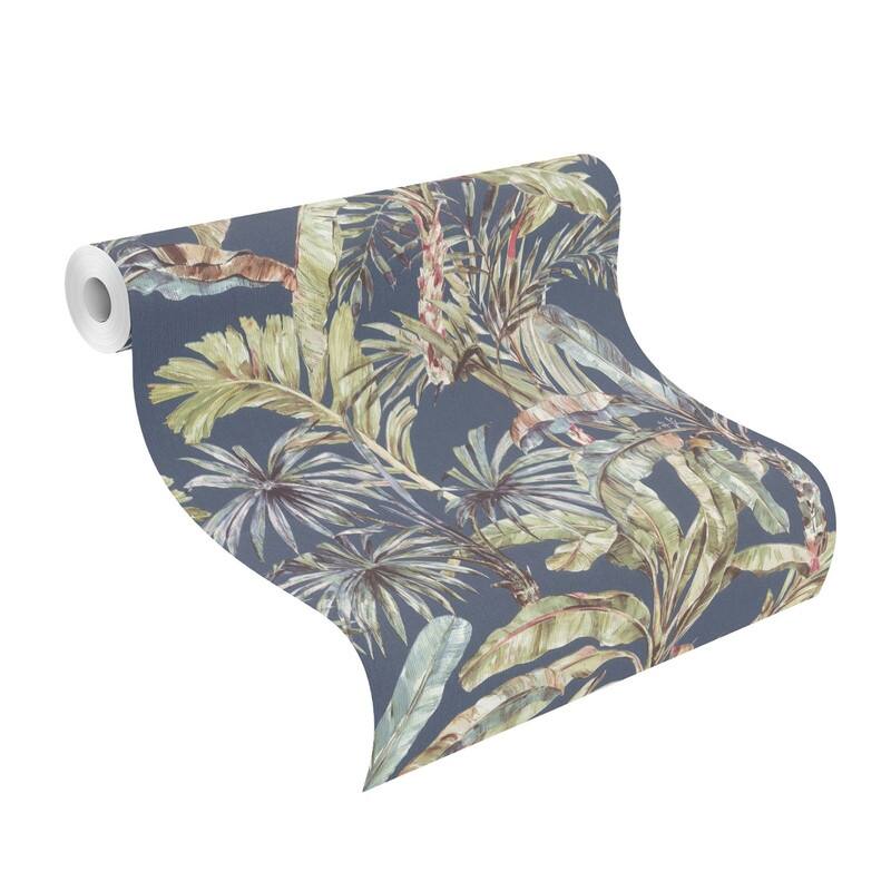 Advantage Calle Blue Tropical Wallpaper