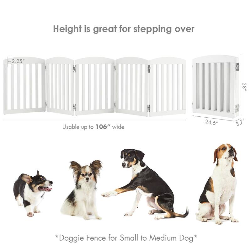 COSTARS Foldable Dog Gate, Dog Gates for Doorways, Stairs, The House, Wooden Freestanding Pet Gate Indoor, Step Over Puppy Gate