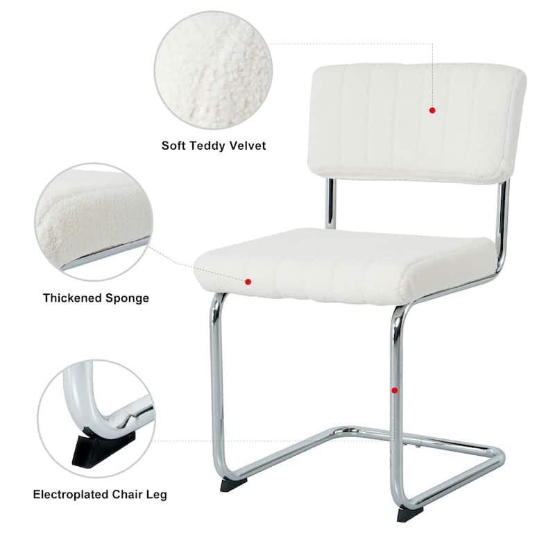 Set of 2 Modern Upholstered Dining Chair with Metal Leg