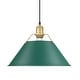 preview thumbnail 1 of 0, Yep by Golden Lighting Orwell 1-light 14in Pendant in Brushed Champagne Brass and Pine Green shade - Large Pendant - 14"