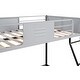 preview thumbnail 8 of 9, Elegant Metal Twin over Full Bunk Bed, Heavy-duty Sturdy Metal, Noise Reduced, Safety Vent Board Guardrail, Black