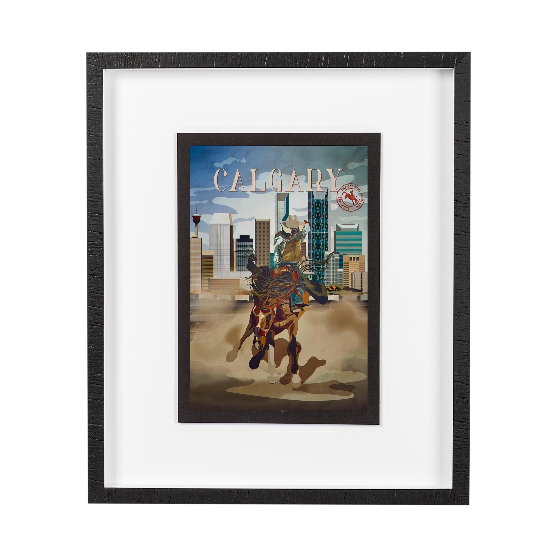 Mercana Calgary Go Canada (M) by Mercana Studio a Framed Art Print Matted under Glass