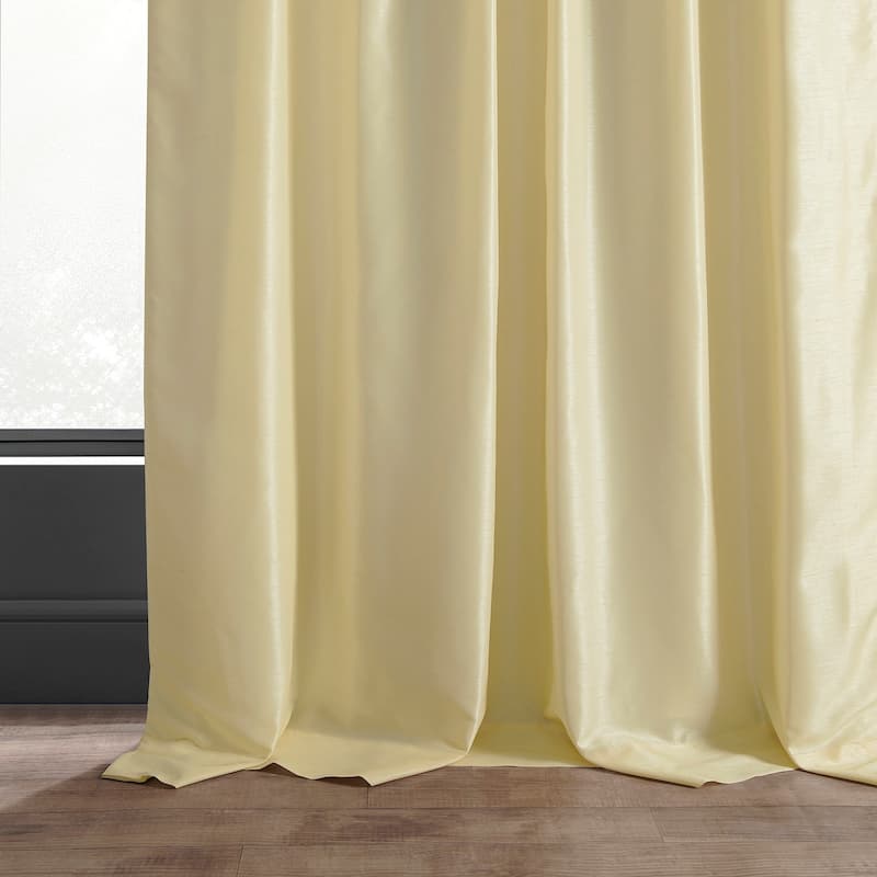 Exclusive Fabrics Vintage Textured Faux Dupioni Silk Room Darkening Curtains (1 Panel)