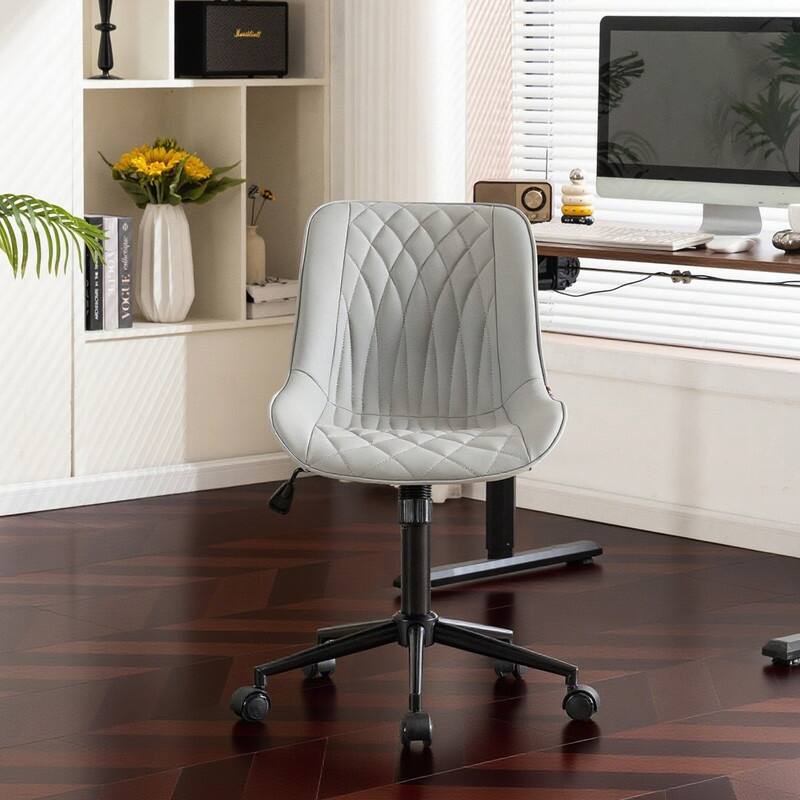 Modern Office Chair, Leather Swivel Office Chair for Home Office