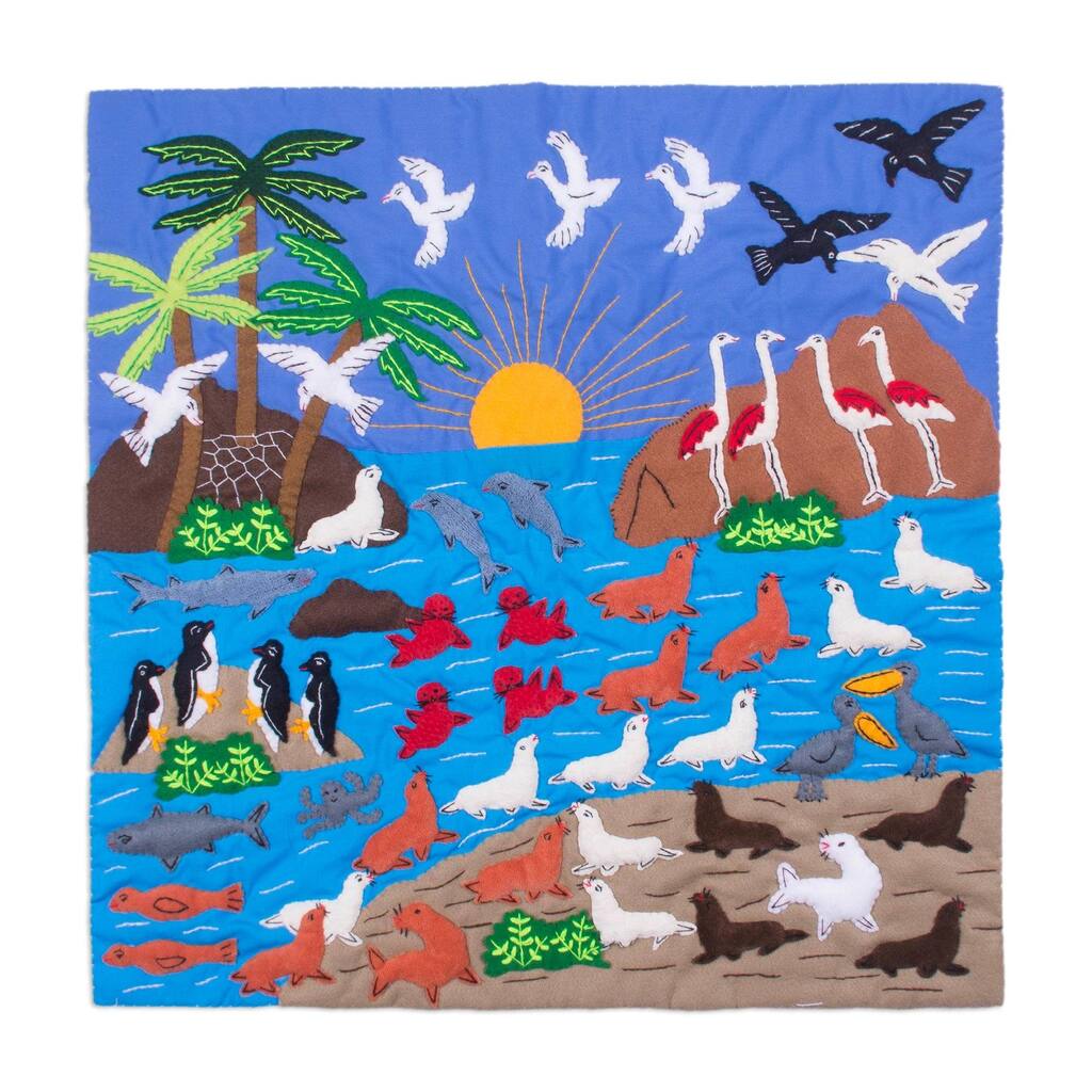 Novica Handmade Paracas Cotton Arpillera Wall Hanging