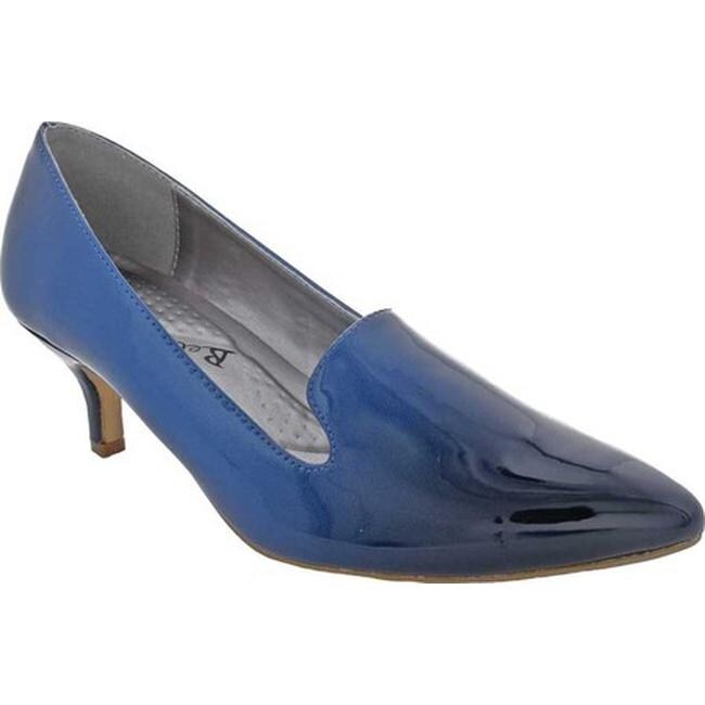 blue kitten heel pumps