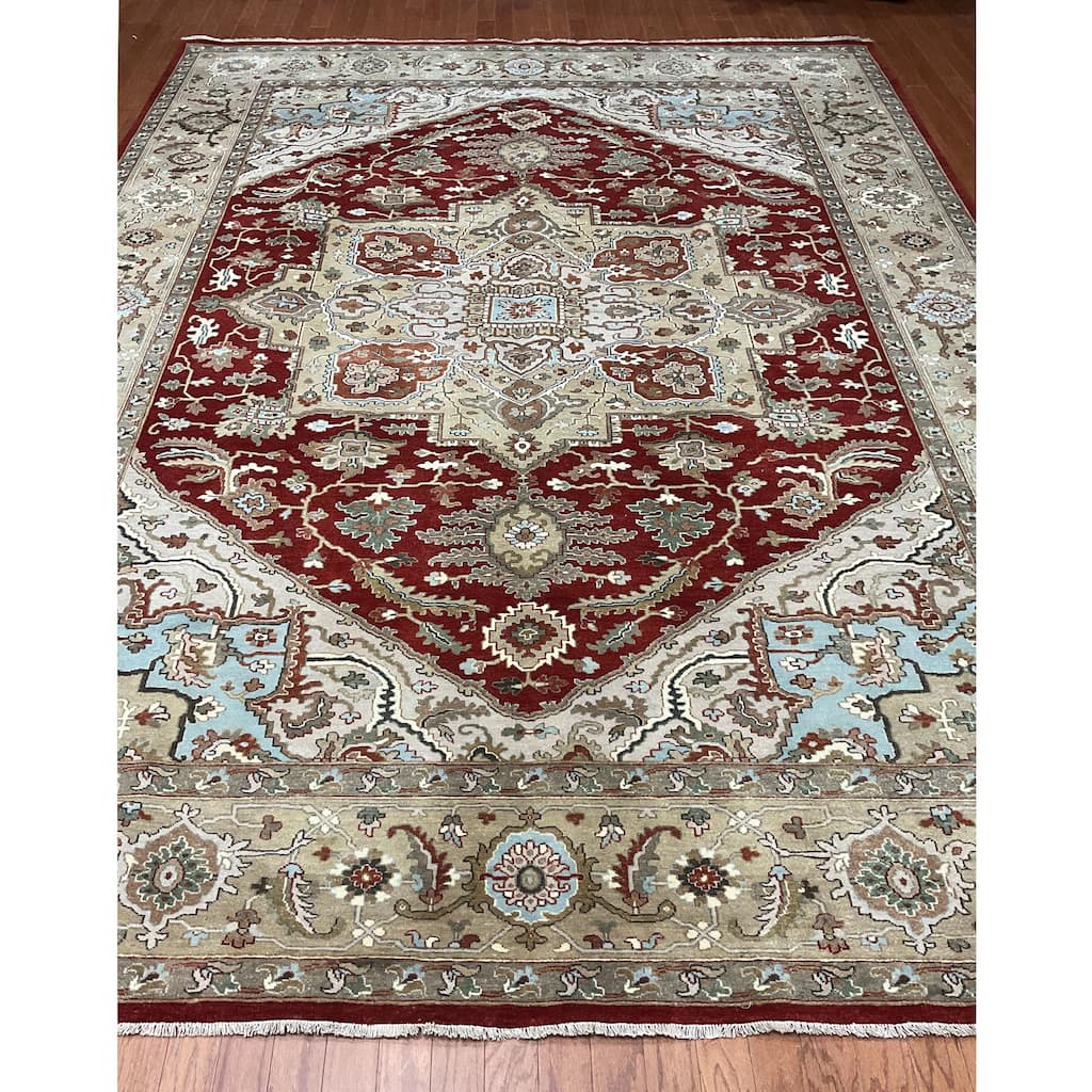 HERAT ORIENTAL Hand-knotted Indo 9' x 12' Serapi Wool Rug - 9' x 12'