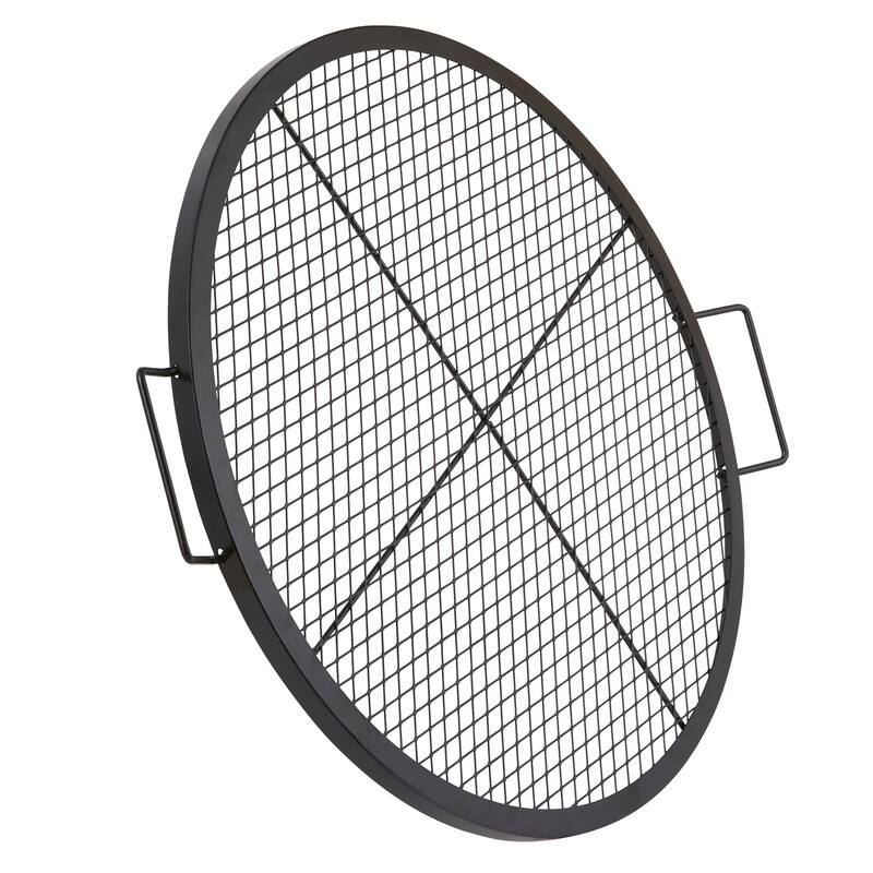 Anmytek 30 Inch Round Fire Pit Grill Grate with Handles