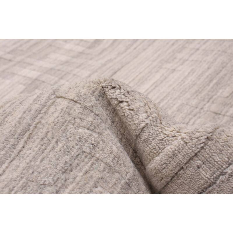 ECARPETGALLERY Hand Loomed Kashkuli Gabbeh Grey Wool Rug - 7'8 x 10'0