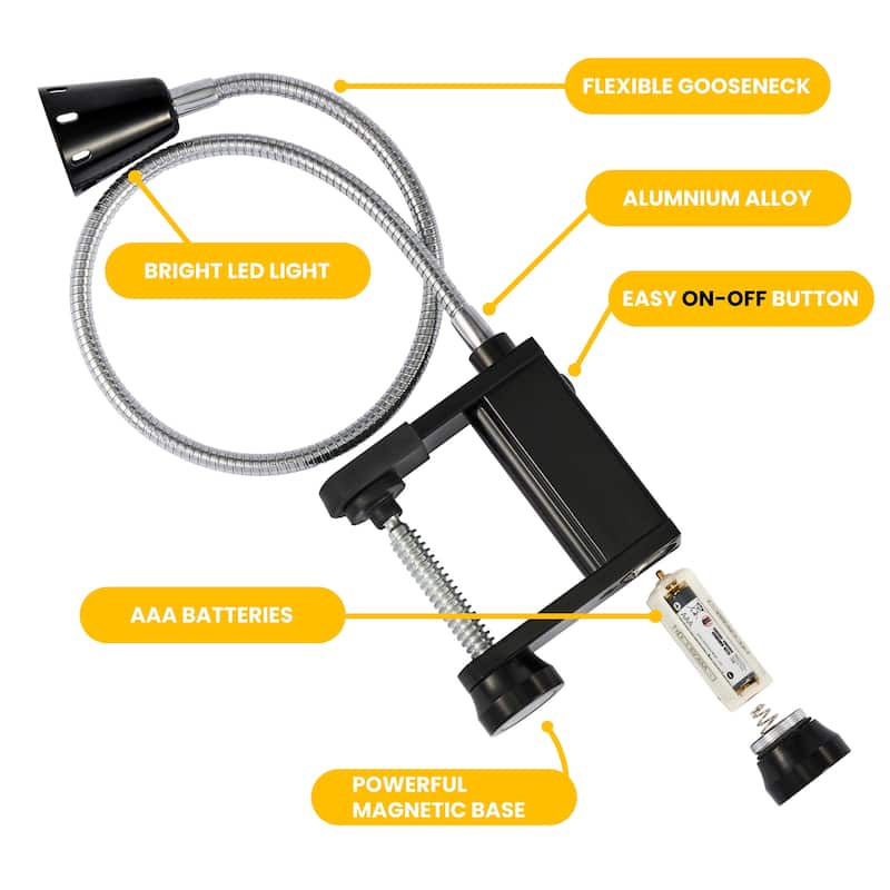 LED Concepts 360 Degree Flexible Gooseneck BBQ Grill LED Lights with Magnetic Base - Weather Resistant