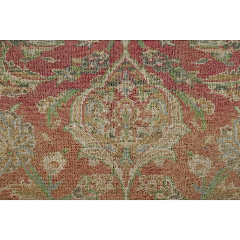 Traditional Kashan Distressed Vintage Persian Rug Handmade Wool Carpet - 9'4" x 13'1"