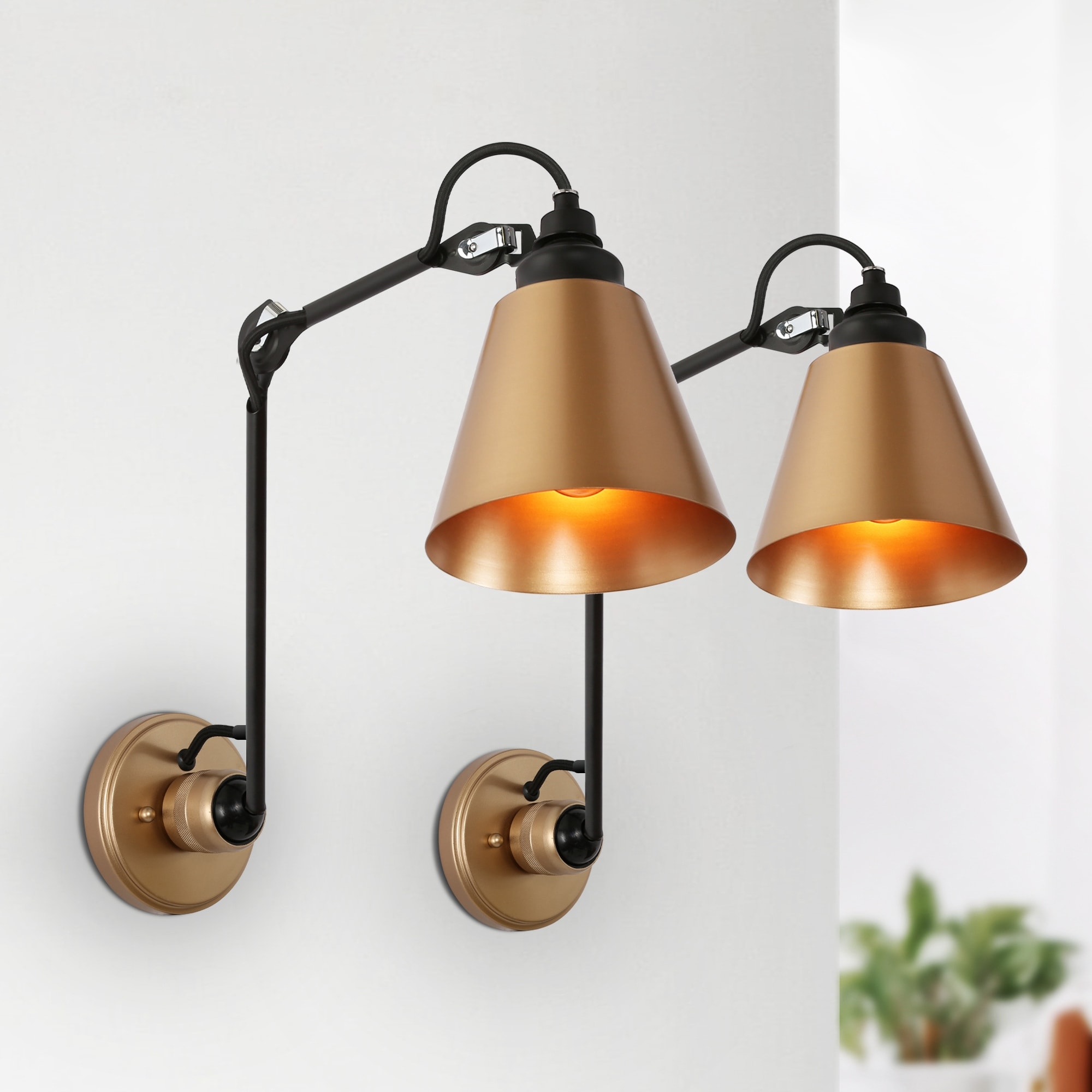 Plug in wall sconce gold on sale