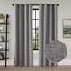 preview thumbnail 10 of 90, Linen Texture 100% Blackout Grommet Curtain Pair(2 panels) 52"Wx108"L - Heather Dark Grey