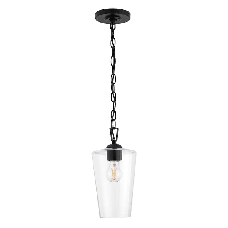 Celino One-Light Pendant with Clear Glass - Black - 5