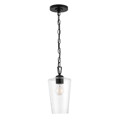 Celino One-Light Pendant with Clear Glass - Black - 5