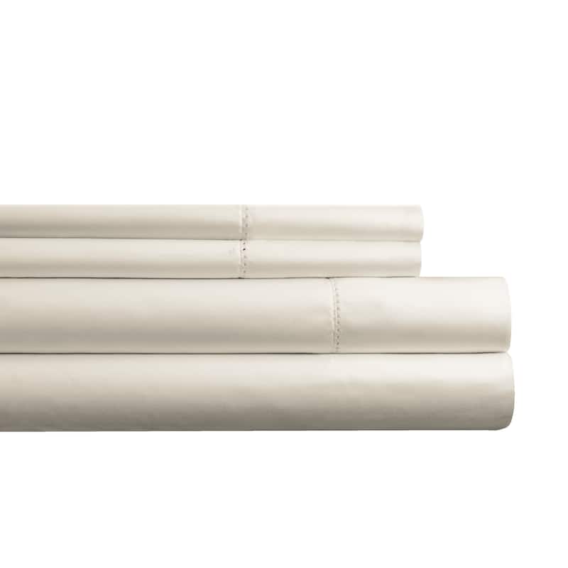 Pointehaven 525 Thread Count Long Staple Soft Cotton Oversized Sheet Sets - King - ivory pearl