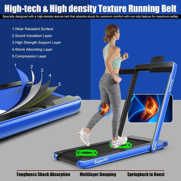 Shop Superfit 2 25hp 2 In 1 Folding Treadmill W Bluetooth Speaker