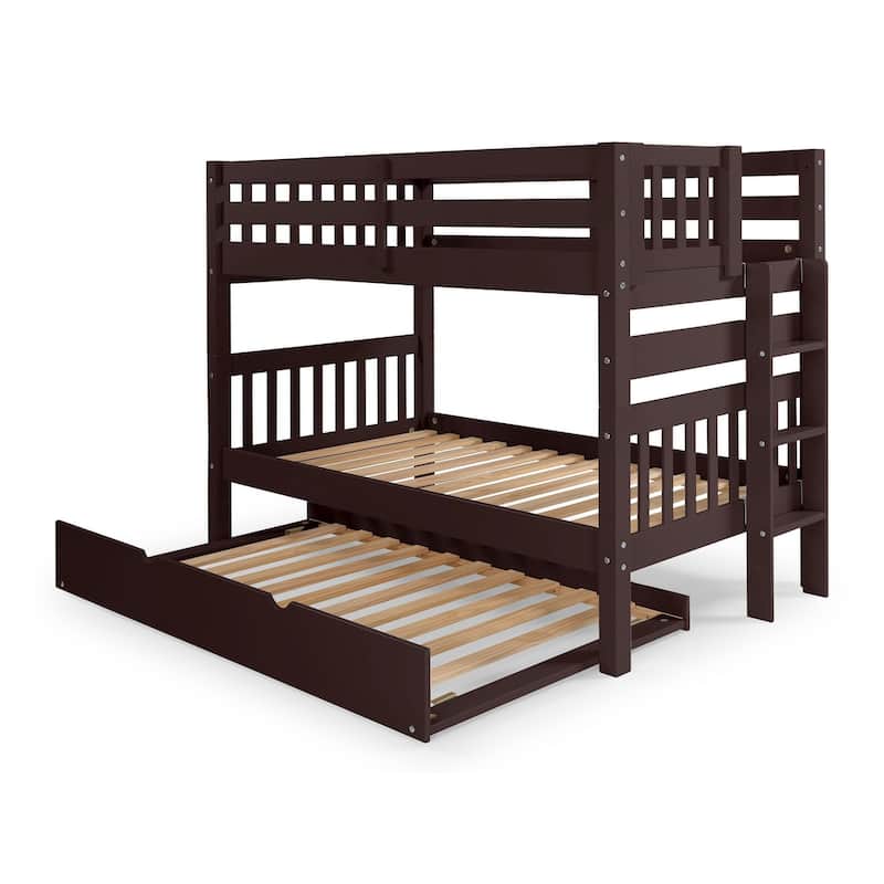 Taylor & Olive Trillium Twin over Twin Bunk Bed with Ladder, Trundle