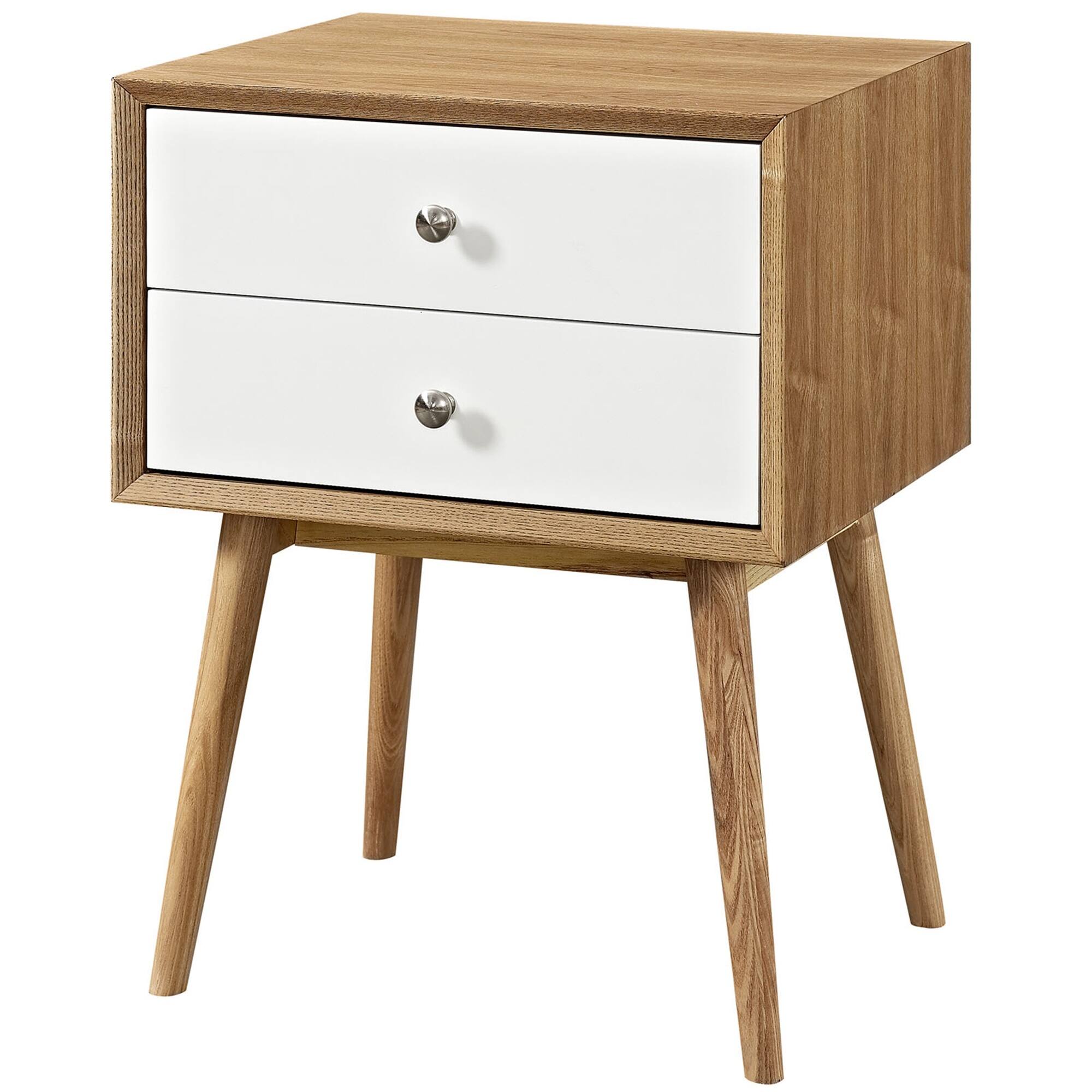 Wilson Midcentury Modern Twotone Wooden Nightstand Bed Bath