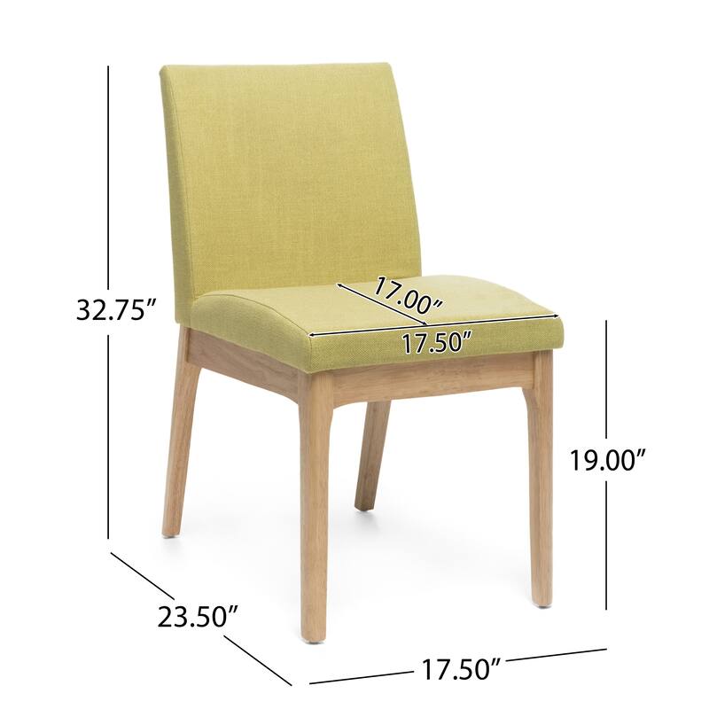 Roomfitters Modern Upholstered Dining Chairs with Solid Wood Legs and Fabric Seat, Set of 2