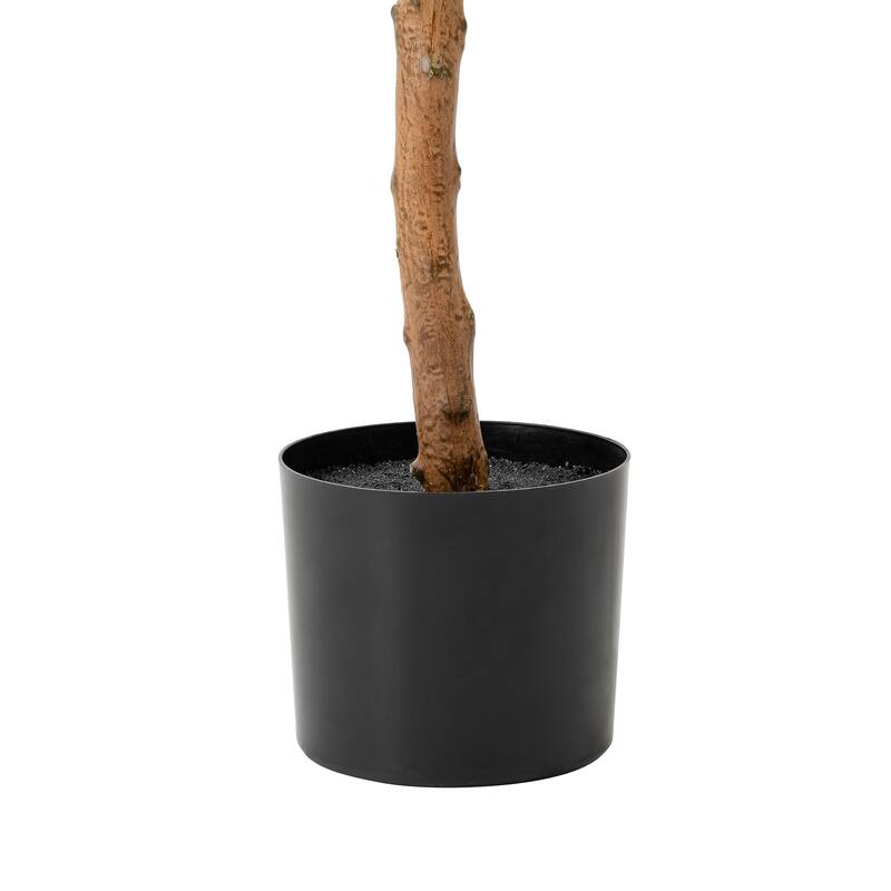 Glitzhome 3ft-6ft Set of 2 Artificial Olive Trees/ Bamboo/ Ficus with Ceramic Planters Real Touch