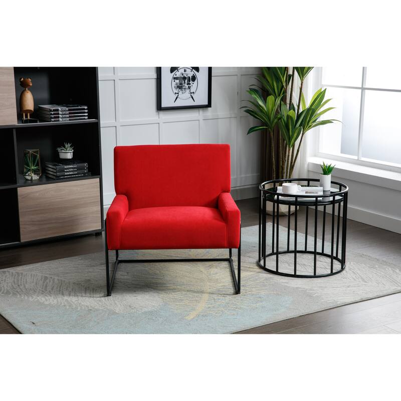 Modern Industrial Slant Armchair with Metal Frame,Premium High Density Soft Single chair for Living Room Bedroom