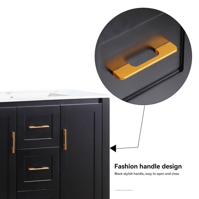 36" Bathroom Vanity with Undermount Single Sink and 2 Doors and 3 Drawers - 36''