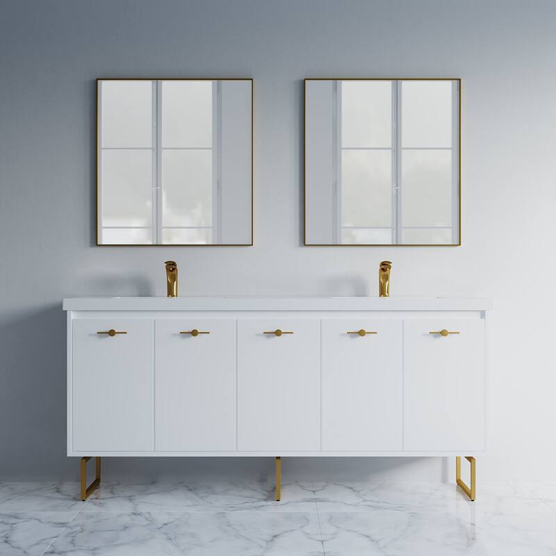 Kennan 72" Double Bathroom Vanity Set with Rectangle Legs